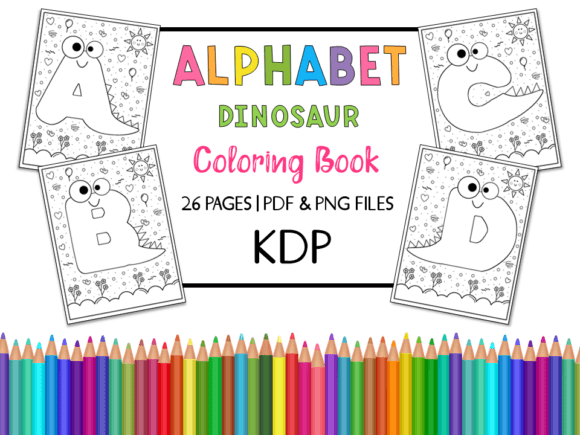 10 Unique Dinosaur Coloring Books for Boys (Kawaii Dot and Alphabet)
