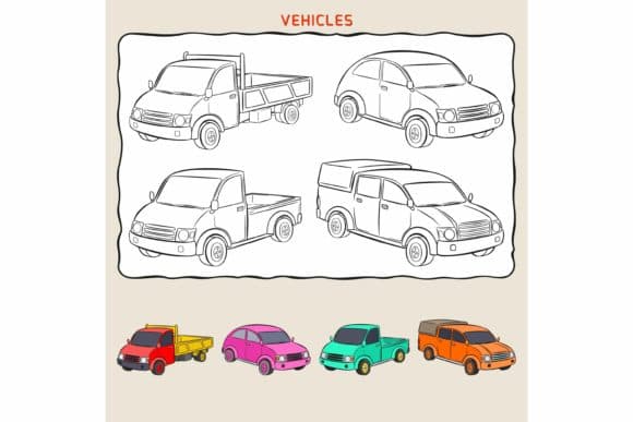 Coloring Page of Variation Vehicles. coloring pages