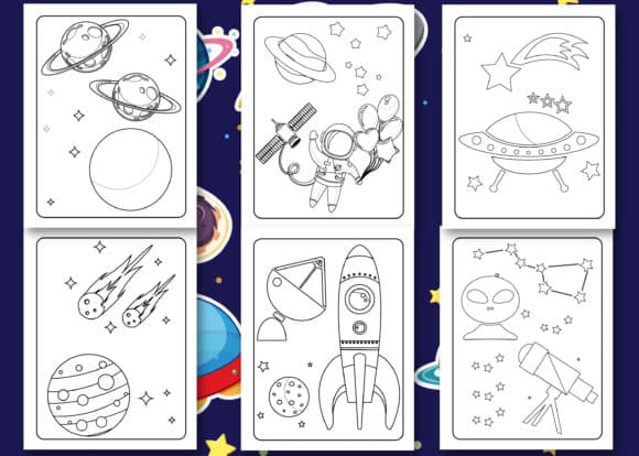 Space Coloring Book for Kids coloring pages