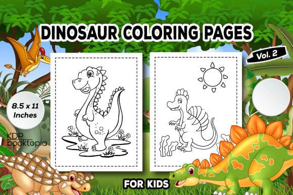 Dinosaur Coloring Pages for Kids V02 coloring pages