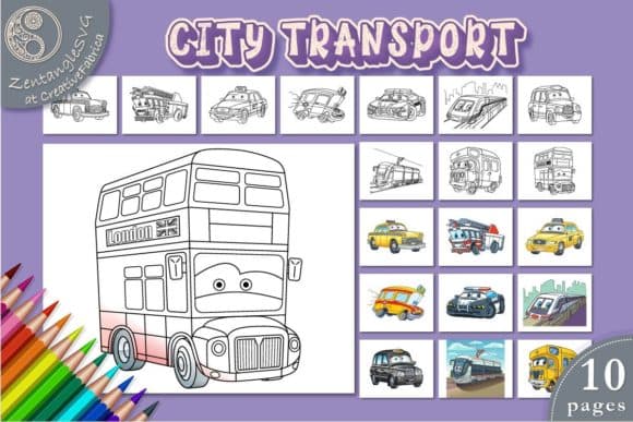 Funny City Cars Coloring Book for Kids coloring pages