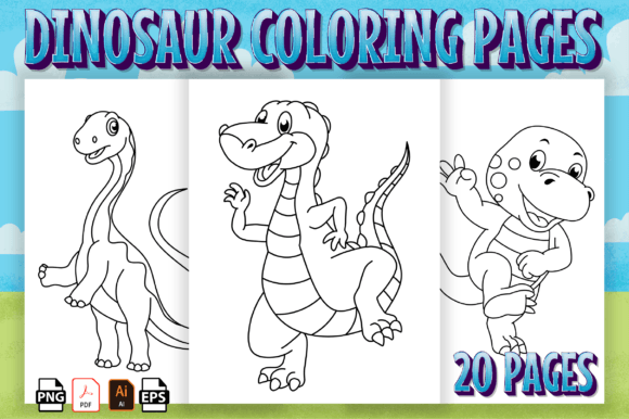 Cute Dinosaur Coloring Pages for Kids Vol 7 coloring pages