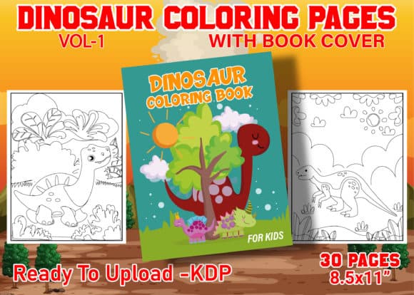 Dinosaur Coloring Pages with Cover Vol 1 coloring pages