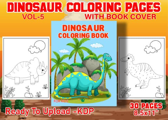 Dinosaur Coloring Pages with Cover Vol 5 coloring pages