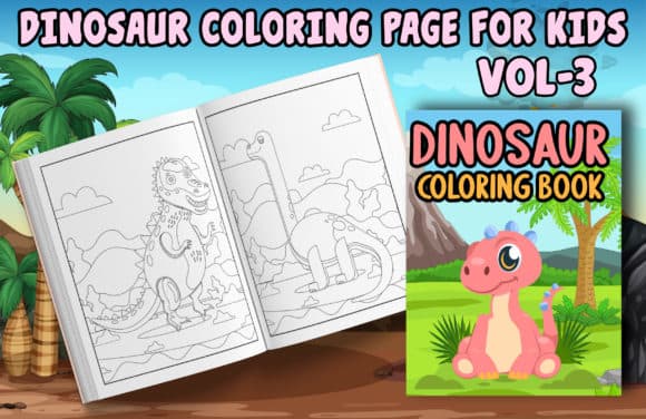 Dinosaur Coloring Book with Cover Vol 3 coloring pages