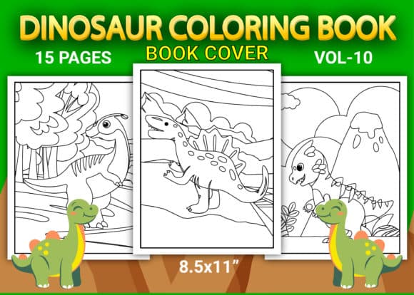 Dinosaur Coloring Book with Cover Vol 10 coloring pages