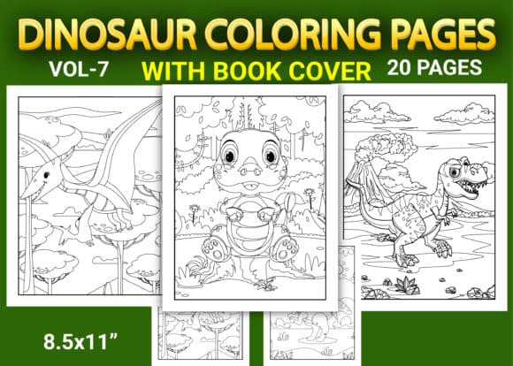 Dinosaur Coloring Pages with Book Cover coloring pages