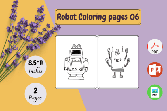 Robot Coloring Pages (Vintage Style) coloring pages