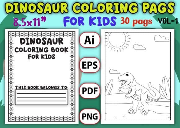Dinosaur Coloring Pages for Kids Vol 43 coloring pages