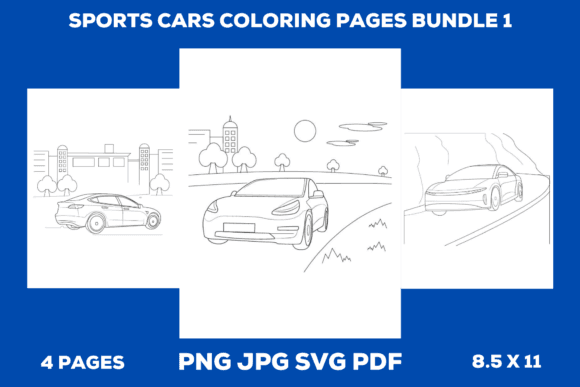 Sports Cars Coloring Pages Bundle 1 coloring pages
