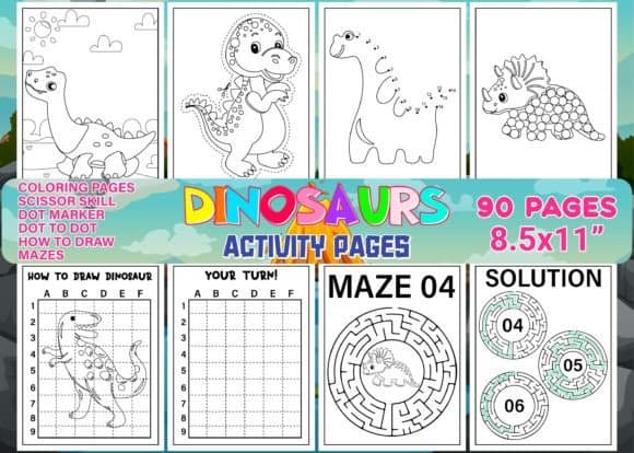 Dinosaur Activity Pages for Kids Vol 2 coloring pages
