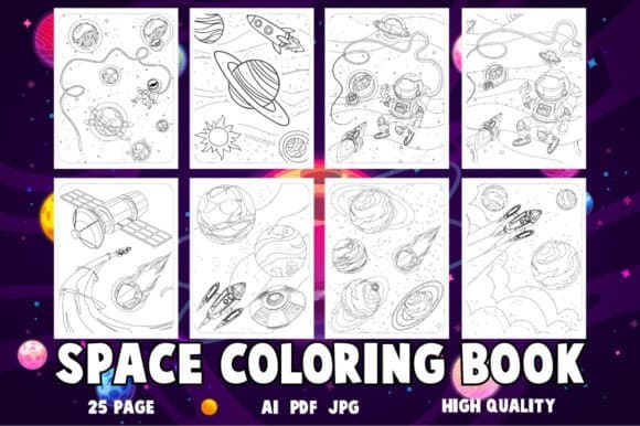SPACE ACTIVITY BOOK for KIDS coloring pages