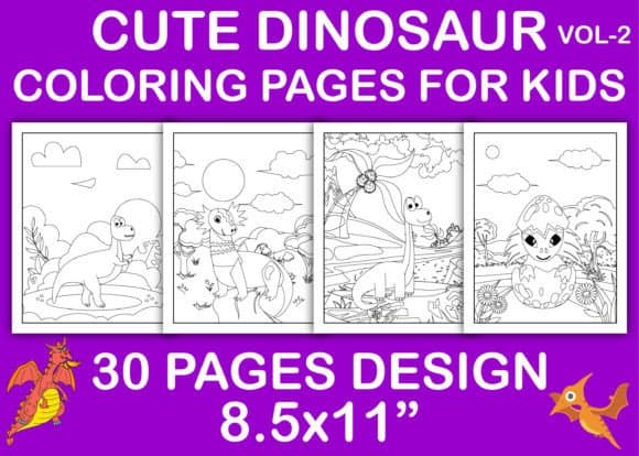 Cute Dinosaur Coloring Pages for Kids Vol 5 coloring pages
