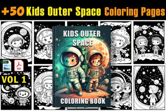 Kids Outer Space Coloring Pages - VOL 1 coloring pages