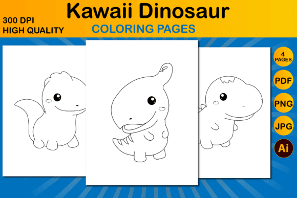 Kawaii Dinosaur Coloring Pages coloring pages