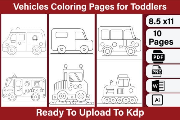 15 Cute Vehicle Coloring Pages for Toddlers