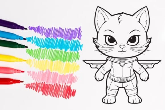 Super Cat 4 coloring pages
