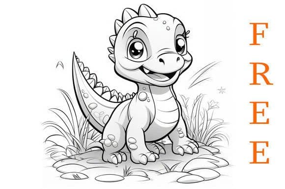 Cute Dinosaur Coloring Pages Vol 5 coloring pages