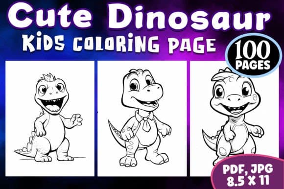 100 Cute Dinosaur Coloring Pages Vol 07 coloring pages