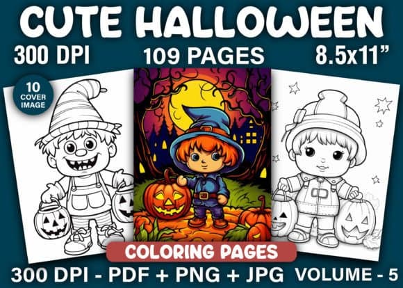 18 Cute Halloween Coloring Pages for Kids and Toddlers