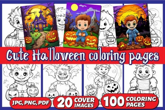 Cute Halloween Coloring Pages Vol 02 coloring pages
