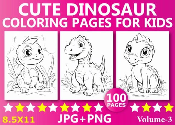 100 Cute Dinosaur Coloring Pages for Kids coloring pages