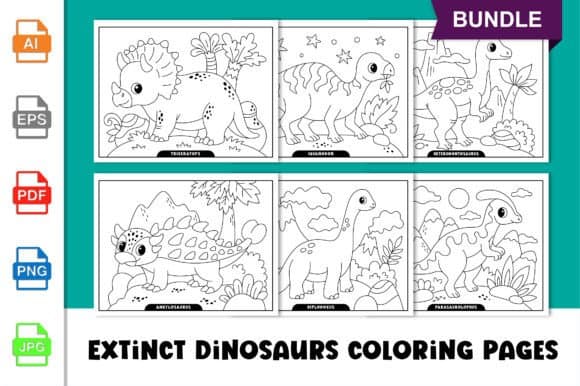 Extinct Dinosaur Coloring Pages for Kids coloring pages