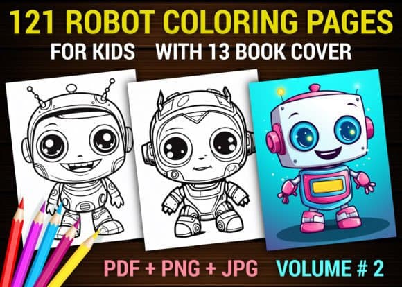 121 Robot Coloring Book Pages for Kids coloring pages