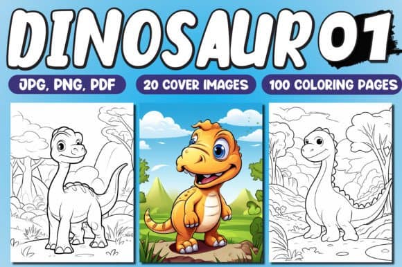 Dinosaur Coloring Pages for Kids Vol-01 coloring pages