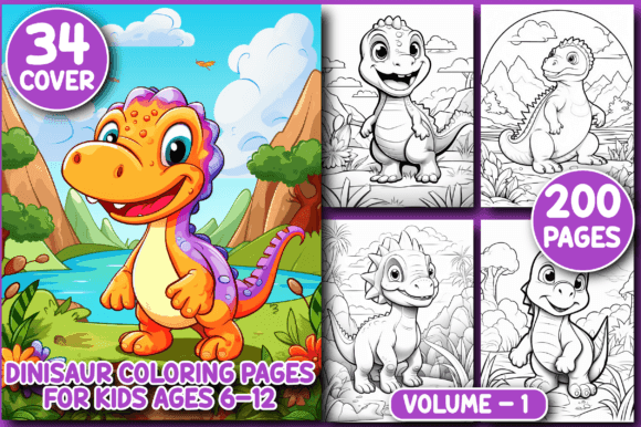 Dinosaur Coloring Pages for Kids Ages 6-12 Vol 1 coloring pages