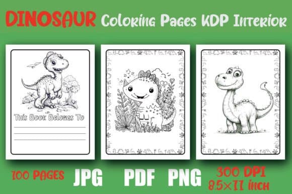 10 Best Dinosaur Coloring Book Packs (100 to 500 Pages)
