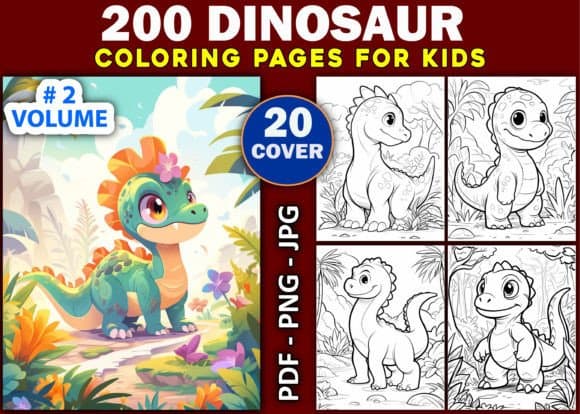 200 Cute Dinosaur Coloring Pages coloring pages