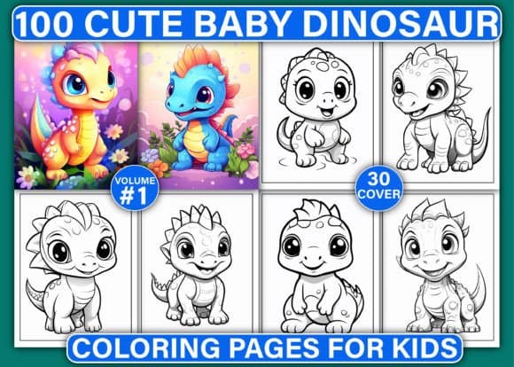100 Cute Baby Dinosaur Coloring Pages coloring pages