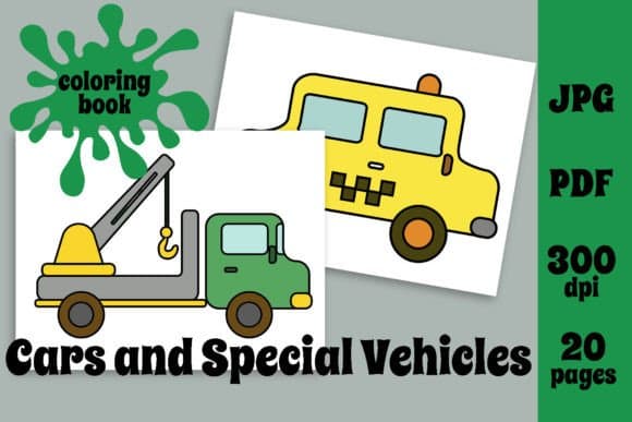 Cars and Special Vehicles Coloring Book coloring pages