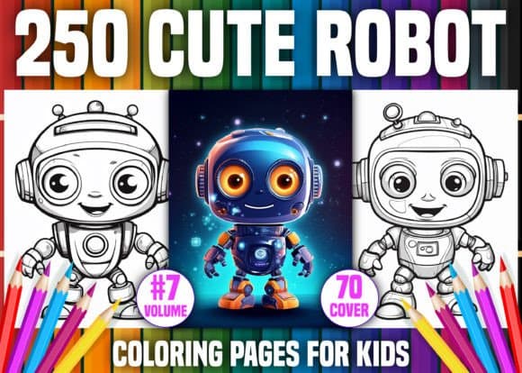250 Cute Robot Coloring Pages for Kids coloring pages