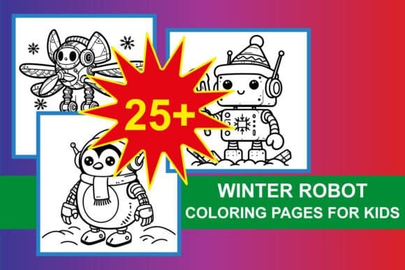 Winter Robot Coloring Pages for Kids coloring pages