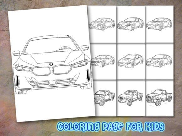 Car Coloring Page for Kdp coloring pages