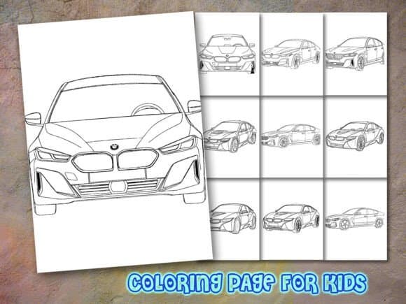 Car Coloring Page for Kdp coloring pages