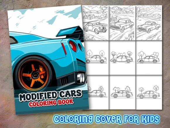 Car Coloring Pages and Book Cover coloring pages