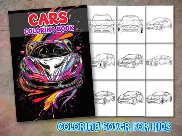 Car Coloring Pages and Book Cover coloring pages