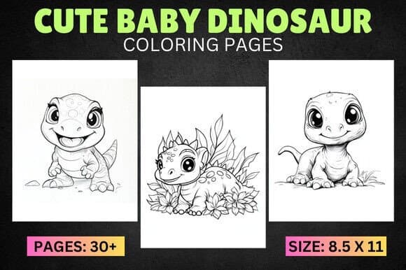 Free Cute Baby Dinosaur Coloring Pages coloring pages