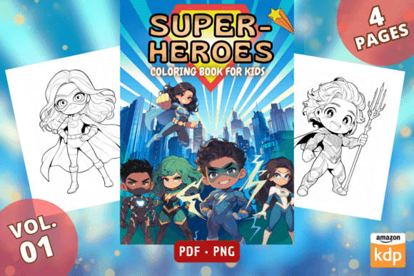 Superheroes Kids Coloring Book Vol 01 coloring pages