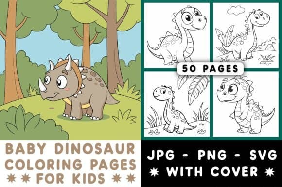 Baby Dinosaur Coloring Book Pages coloring pages