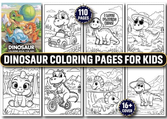 Dinosaur Coloring Pages for Kids Vol 53 coloring pages