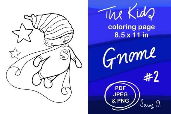 Cute Gnome Superhero Coloring Pages PNG coloring pages