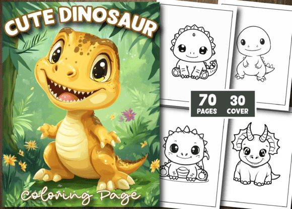 Cute Dinosaur Coloring Pages for Kids Vol 11 coloring pages