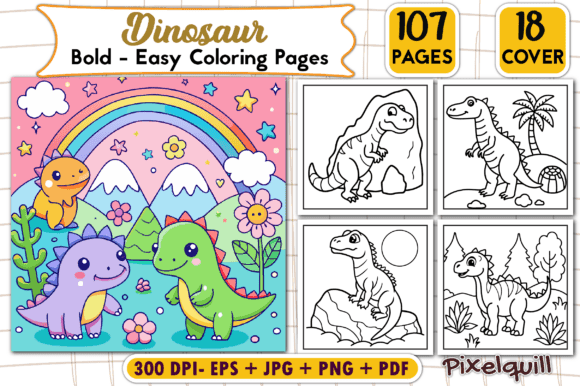 Bold and Easy Dinosaur Coloring Pages coloring pages