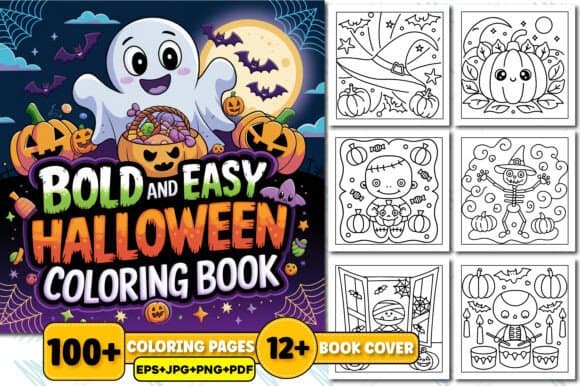 Bold and Easy Halloween Coloring Book coloring pages