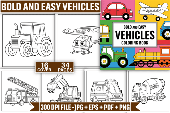 Bold and Easy Vehicles Coloring Pages coloring pages