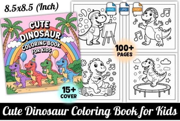 Cute Dinosaur Coloring Book for Kids Vol 17 coloring pages